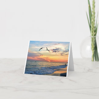 Sunset Dreaming, tarjeta de notas plegadas en blan