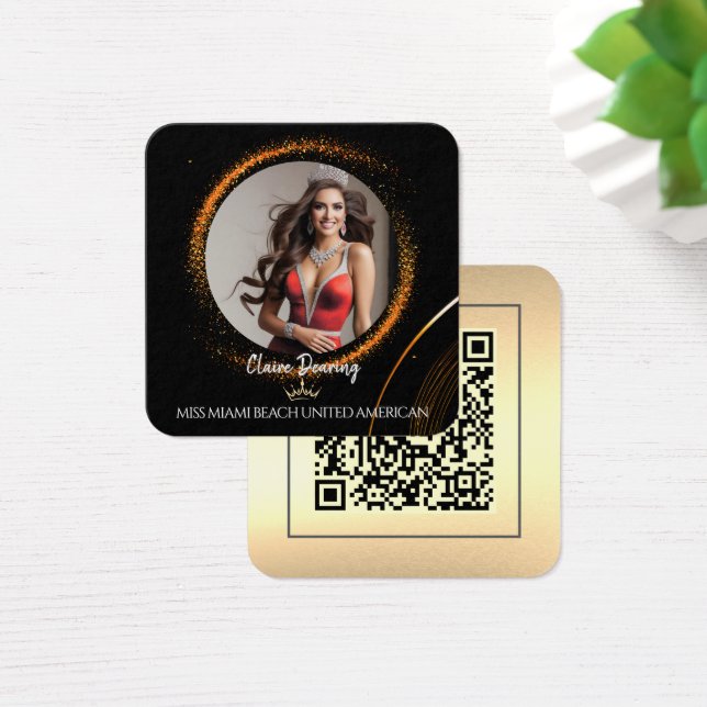 Sunset Dust QR Code Photo Profile Card (Escritorio)