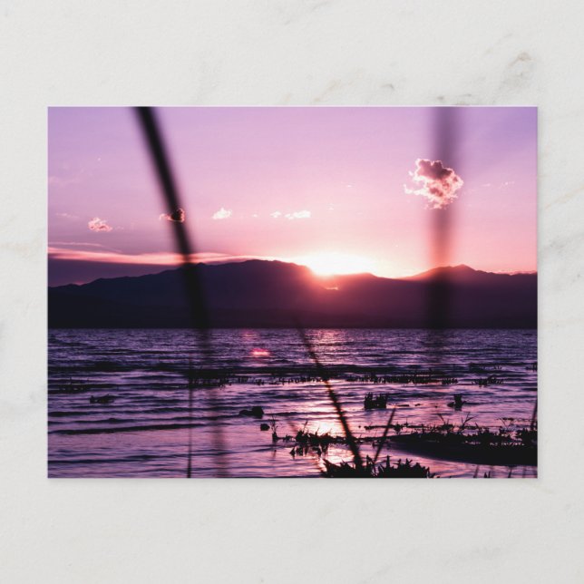 Sunset en la postal del lago Utah (Anverso)