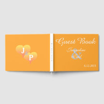 Sunset Hearts Naranja Libro Boda Blanco