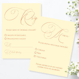 Sunset Hues RSVP con tarjeta de respuesta para ele