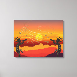 Sunset Kokopelli y la impresión de lienzos musical