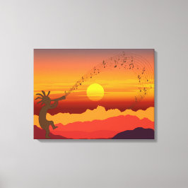 Sunset Kokopelli y la impresión de lienzos musical