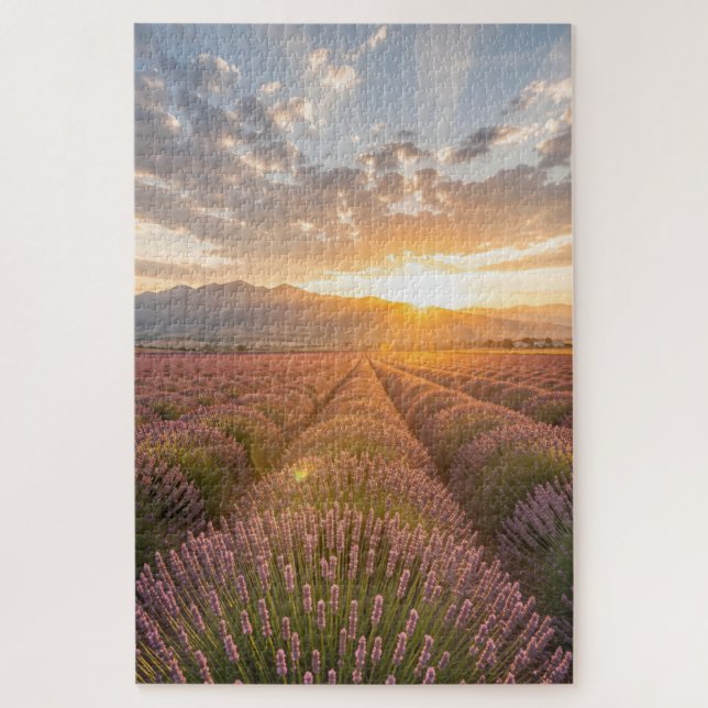 Sunset Lavender Field Jigsaw Puzzle (Vertical)