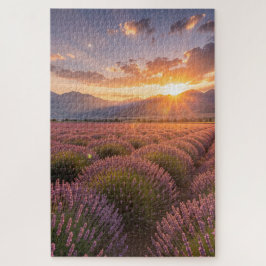 Sunset Lavender Field Jigsaw Puzzle