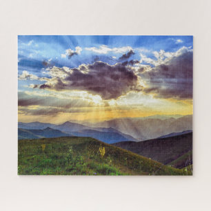 Sunset Mountain Scene Landscape Jigsaw Puzzle