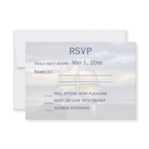 Sunset On The Beach Wedding RSVP Card