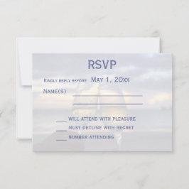 Sunset On The Beach Wedding RSVP Card
