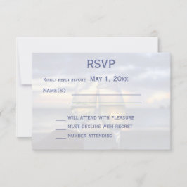 Sunset On The Beach Wedding RSVP Card