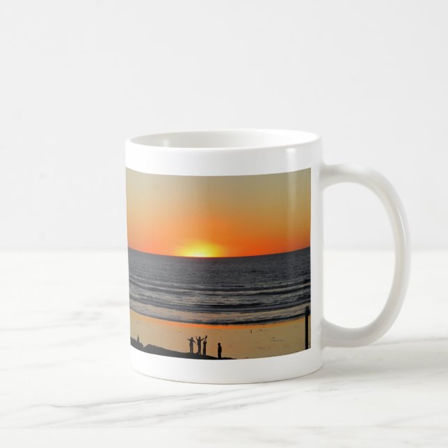 Sunset On the Ocean arte foto taza de café taza (Derecha)