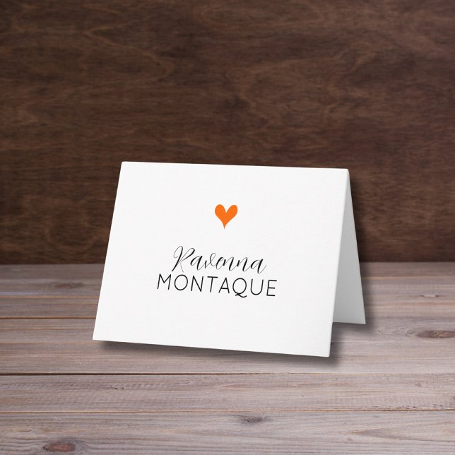 Sunset Orange Decorative Heart Handwritten Name  (Subido por el creador)