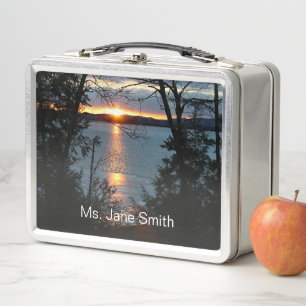Sunset Over Forest Lake Lunch Box