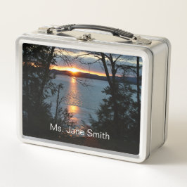 Sunset Over Forest Lake Lunch Box