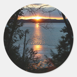 Sunset Over Forest Lake Pegatinas