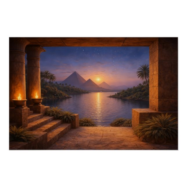 Sunset Over the Nile Poster (Anverso)
