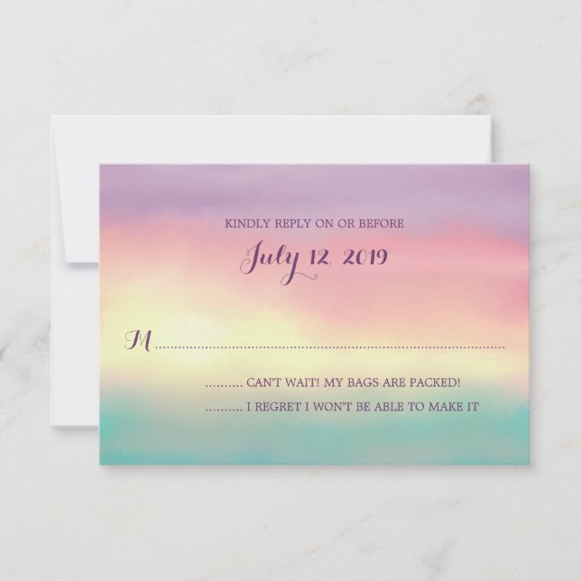 Sunset Romance | RSVP de boda (Anverso)