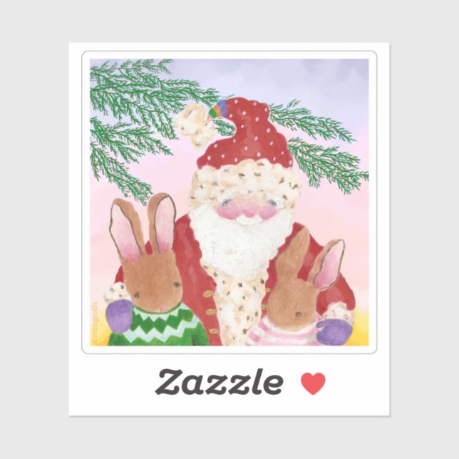 Sunset Santa Pegatina (Hoja)