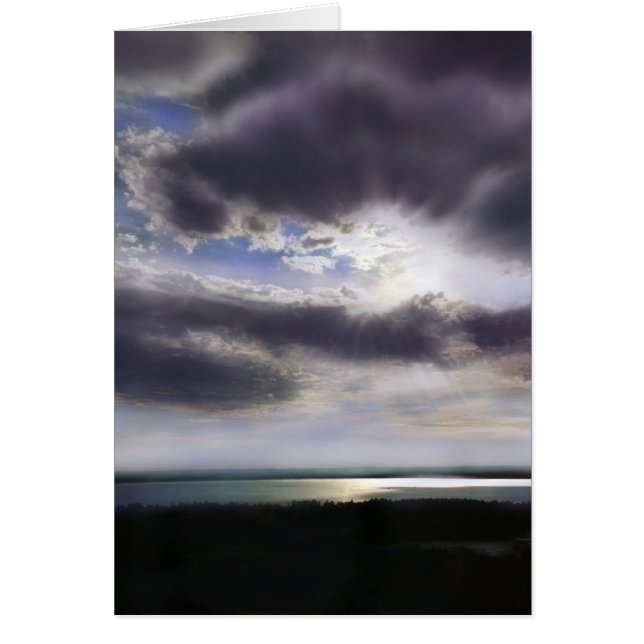Sunset sunrise lakeshline skyline ocean painting (Frente)