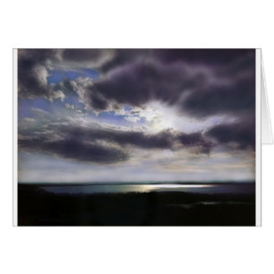 Sunset sunrise lakeshline skyline ocean painting