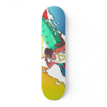 Sunset Surfer Surfing Skateboard Diseño artístico