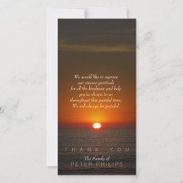 Sunset Sympathy Gracias Tarjeta de fotos
