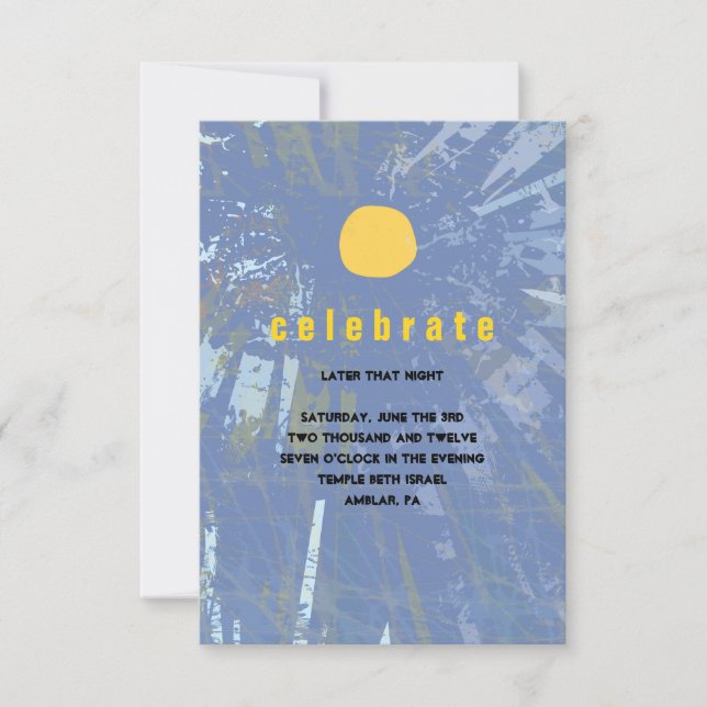 Sunset Tree of Life Bar Bat Tarjeta Fiesta Mitzvah (Anverso)