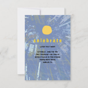 Sunset Tree of Life Bar Bat Tarjeta Fiesta Mitzvah