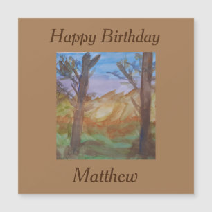 Sunset Trees Birthday Magnetic Card