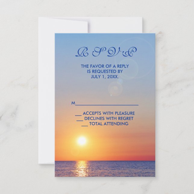 Sunset Wedding RSVP (Anverso)