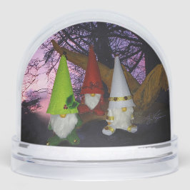 Sunset Woodland Gnomes Snow Globe