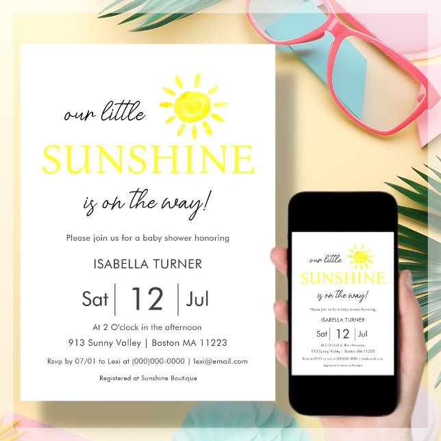 Sunshine amarillo | Invitación de verano a Baby Sh (Subido por el creador)