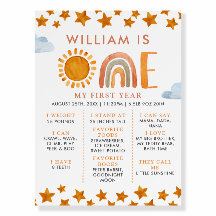 Sunshine and Rainbow 1er Birday Milestone Board