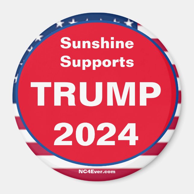 Sunshine Apoya el imán patriótico TRUMP 2024 (Frente)