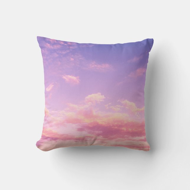 Sunshine Blue Sky y Fluffy Clouds Cojín decorativo (Anverso)