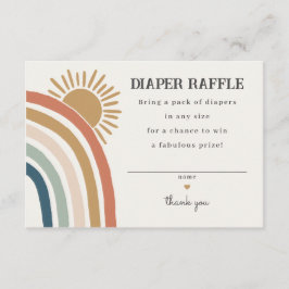 sunshine boho diaper raffle invitación a insertar