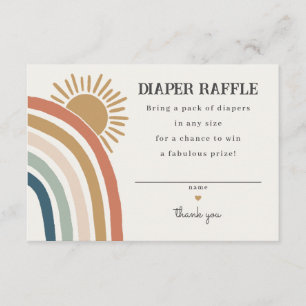 sunshine boho diaper raffle invitación a insertar