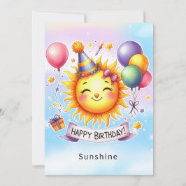 Sunshine Custom Name Happy Birthday Greet Card