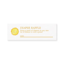 Sunshine Diaper Raffle Mini Tarjeta de Gabinete