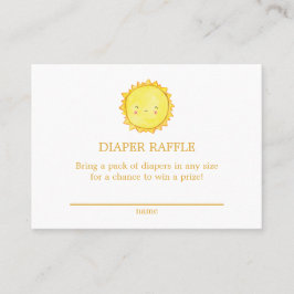 Sunshine Diaper Raffle Tarjeta de Gabinete Baby Sh