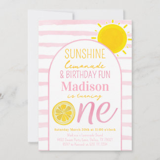Sunshine Lemonade 1ª invitación a fiesta de cumple