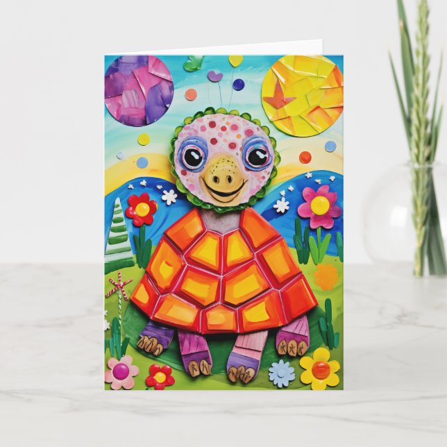 Sunshine Meadow Turtle: Tarjeta de cumpleaños para (Anverso)