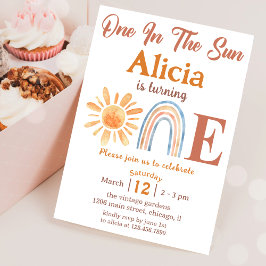 Sunshine Rainbow Boho Invitación a primer cumpleañ