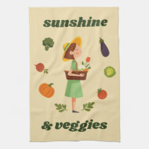 Sunshine & Veggies Niños Cocina Toalla