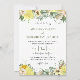 Sunshine y Rosas acuarela Invitación floral