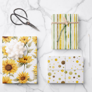 Sunshine Yellow Sunflowers Hojas de papel para env
