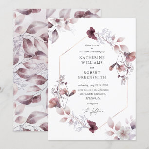 suntuosa cascada otoño floral Boda Invitación