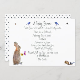 Suntuosa conejita con ducha de bebé: invitaciones