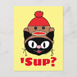 ¿Sup? (Qué pasa) Tarjeta postal del Gorra del mono