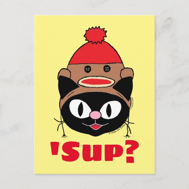 ¿Sup? (Qué pasa) Tarjeta postal del Gorra del mono (Anverso)