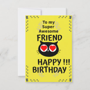 Super Awesome Friend Birday Card - Diseño de Guay